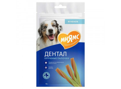 Лакомство Мнямс Dental Для Собак Крученые Палочки Ягненок и Мята 70г 