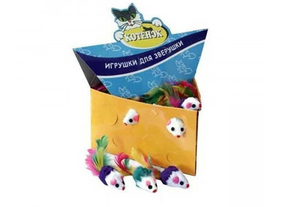 Игрушка Для Кошек Мышь Меховая 5см Hwt02 6шт Блистер 360367