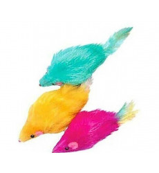 Игрушка Для Кошек Мышь Меховая 8см Цветная Hwt06-2 6шт Блистер 360375