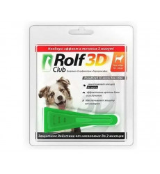 Капли Rolf Club (Рольф Клаб) 3d От Блох и Клещей Для Собак 10-20кг 3шт R446