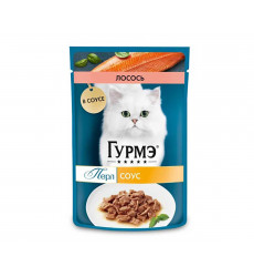 Влажный Корм Гурмэ Перл Для Кошек Лосось в Соусе 75г (1*26)
