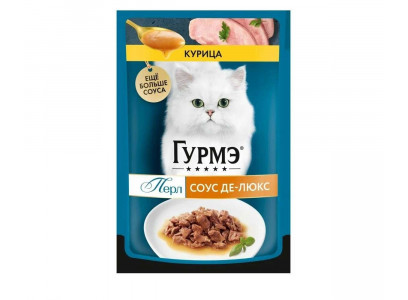 Влажный Корм Гурмэ Перл Для Кошек Курица в Соусе Де-Люкс 75г (1*26) 