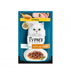 Влажный Корм Гурмэ Перл Для Кошек Курица в Соусе Де-Люкс 75г (1*26)