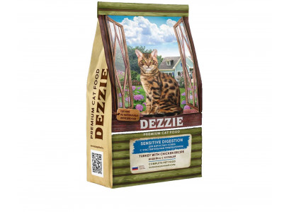 Сухой Корм Dezzie (Деззи) Для Кошек с Чувствительным Пищеварением Индейка и Курица Sensitive Digestion Cat 2кг 5659121 