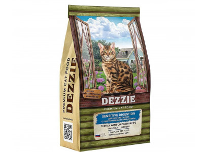 Сухой Корм Dezzie (Деззи) Для Кошек с Чувствительным Пищеварением Индейка и Курица Sensitive Digestion Cat 10кг 5659123 