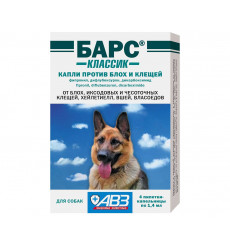Капли Барс Классик От Блох и Клещей Для Собак 4-Пипетки АВЗ