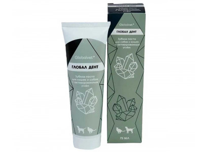 Паста Зубная Globalvet (Глобалвет) Для Собак и Кошек Активированный Уголь Ферментированная 75мл 