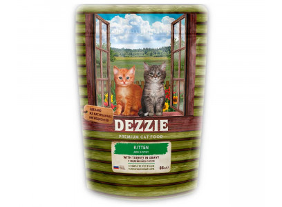 Влажный Корм Dezzie (Деззи) Для Котят Индейка в Соусе Kitten Turkey 85г 5657070 (1*22) 