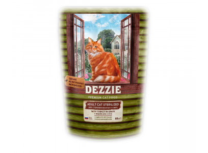 Влажный Корм Dezzie (Деззи) Для Стерилизованных Кошек Индейка в Соусе Sterilized Cat Turkey 85г 5657073 (1*12) 