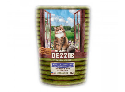 Влажный Корм Dezzie (Деззи) Для Стерилизованных Кошек Форель в Соусе Sterilized Cat Trout 85г 5657075 (1*12) 