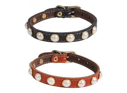 Ошейник Для Собак Мелких Пород Brava (Брава) №12 с Подкладом Жемчужины Арт1208 Микс 