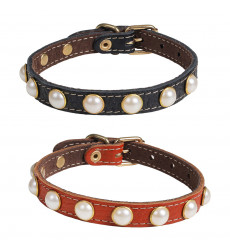 Ошейник Для Собак Мелких Пород Brava (Брава) №17 с Подкладом Жемчужины Арт1714 Микс