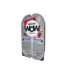 Влажный Корм Alphapet Wow (Альфапет Воу) Для Кошек с Чувствительным Пищеварением Утка и Потрошки Ломтики в Соусе 80г 51799