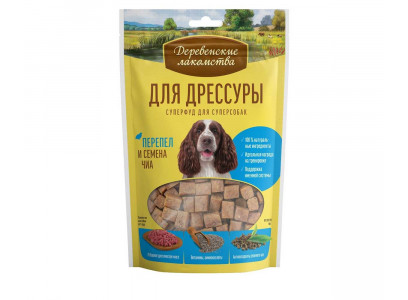Лакомства Деревенские Лакомства Для Собак Для Дрессуры Перепел и Семена Чиа 90г 79212846 
