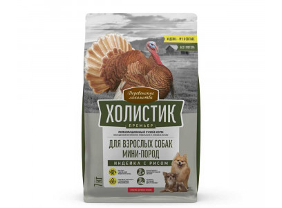 Сухой Корм Деревенские Лакомства Для Собак Мелких Пород Индейка и Рис Холистик Премьер 7кг 79213270 