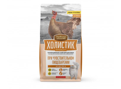 Сухой Корм Деревенские Лакомств Для Кошек с Чувствительным Пищеварением Индейка Холистик Премьер 400г 79213133 