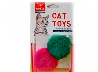 Игрушка Nunbell (Нанбелл) для Кошек Мяч Набор 2шт 10922-8784 5см Мех 