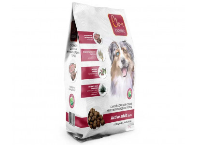 Сухой Корм Clan Classic (Клэн Классик) Для Активных Собак Средних и Крупных Пород Говядина и Индейка Active 25/16 3кг (1*3) 130.4.639 