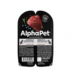Консервы Alphapet (Альфапет) Superpremium Для Собак Оленина и Северные Ягоды Кусочки в Соусе 100г 52413