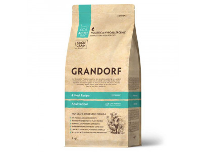 Сухой Корм Grandorf (Грэндорф) Cat Probiotic Indoor 4meat Для Домашних Кошек 2кг 4-Мяса 1287 