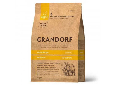 Сухой Корм Grandorf (Грэндорф) Dog Probiotic Adult Mini Для Собак Мелких Пород 4-Мяса 3кг 1102  