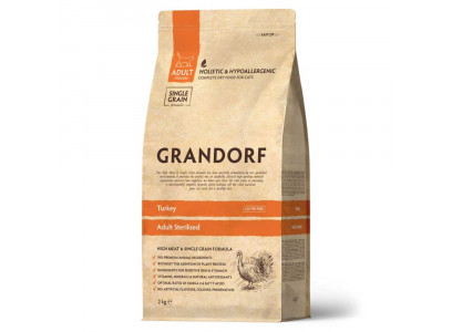 Сухой Корм Grandorf (Грэндорф) Cat Sterilised Turkey Для Стерилизованных Кошек Индейка 2кг 1324 