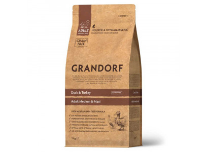 Сухой Корм Grandorf (Грэндорф) Dog Medium&Maxi Duck&Turkey Для Собак Средних и Крупных Пород Утка и Индейка 1кг 1034  