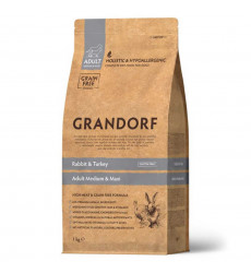 Сухой Корм Grandorf (Грэндорф) Dog Medium&Maxi Rabbit&Turkey Для Собак Средних и Крупных Пород  Кролик и Индейка 1кг 1065 