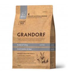 Сухой Корм Grandorf (Грэндорф) Dog Medium&Maxi Rabbit&Turkey Для Собак Средних и Крупных Пород Кролик и Индейка 3кг 1072