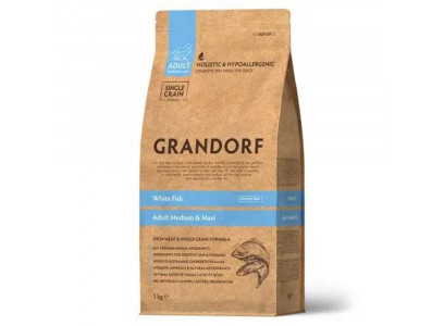 Сухой Корм Grandorf (Грэндорф) Dog Medium&Maxi White Fish Для Собак Средних и Крупных Пород Белая Рыба 1кг 1003  