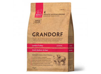 Сухой Корм Grandorf (Грэндорф) Dog Medium&Maxi Lamb&Turkey Для Собак Средних и Крупных Пород Ягненок/Индейка 3кг 0969  