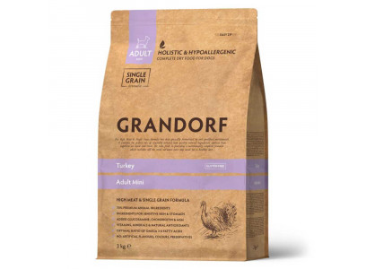 Сухой Корм Grandorf (Грэндорф) Dog Mini Adult Turkey Для Собак Мелких Пород Индейка 3кг 0945  