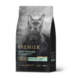 Сухой Корм Premier (Премьер) Cat Sterilised Lamb&Turkey Для Стерилизованных Кошек Ягненок и Индейка 400г1645