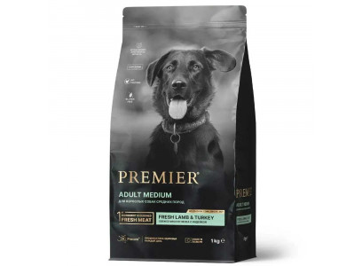Сухой Корм Premier (Премьер) Dog Medium Lamb&Turkey Для Собак Средних Пород Ягненок и Индейка 1кг 1485  