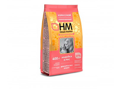 Сухой Корм Наша Марка Коллекция Для Кошек Индейка и Рис 400г 