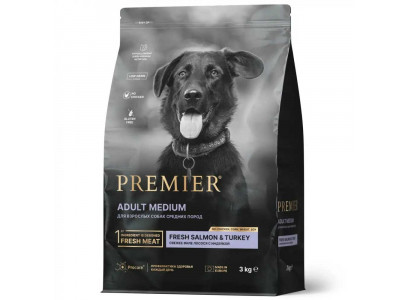 Сухой Корм Premier (Премьер) Dog Medium Salmon&Turkey Для Собак Средних Пород Лосось и Индейка 3кг 1560 