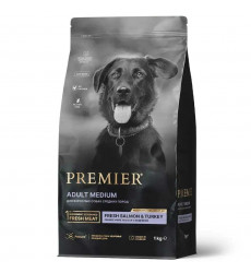 Сухой Корм Premier (Премьер) Dog Medium Salmon&Turkey Для Собак Средних Пород Лосось и Индейка 1кг 1553