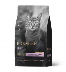 Сухой Корм Premier (Премьер) Cat Adult Salmon&Turkey Для Кошек Лосось и Индейка 400г 1430