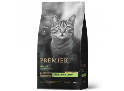 Сухой Корм Premier (Премьер) Cat Adult Lamb&Turkey Для Кошек Ягненок и Индейка 2кг 1638 
