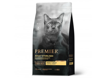 Сухой Корм Premier (Премьер) Cat Sterilised Turkey Для Стерилизованных Кошек Индейка 2кг 1614  