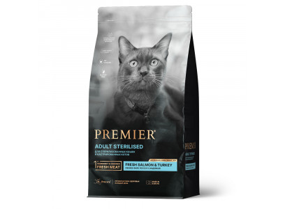 Сухой Корм Premier (Премьер) Cat Sterilised Salmon&Turkey Для Стерилизованных Кошек Лосось и Индейка 2к 1713 