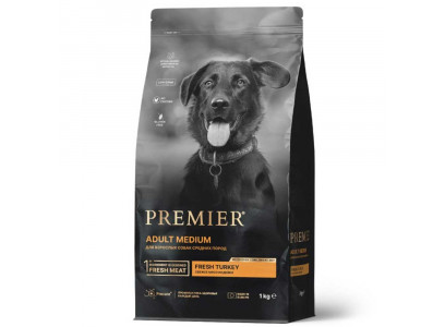 Сухой Корм Premier (Премьер) Dog Adult Medium Turkey Для Собак Средних Пород  Индейка 1кг 1416  