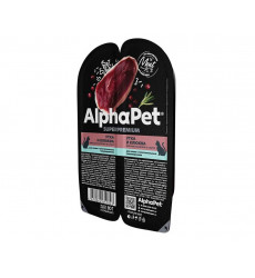 Влажный Корм Alphapet (Альфапет) Superpremium Для Кошек с Чувствительным Пищеварением Утка и Клюква Кусочки в Соусе 80г 51843