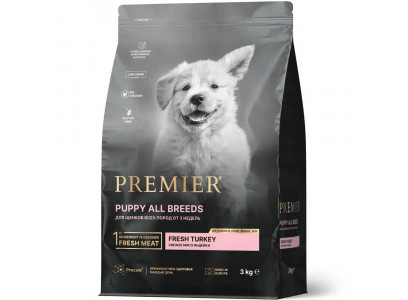Сухой Корм Premier (Премьер) Dog Puppy Turkey Для Щенков Индейка 3кг 1348  