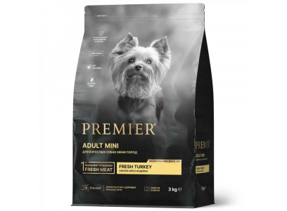Сухой Корм Premier (Премьер) Dog Adult Mini Turkey Для Собак Мелких Пород Индейка 3кг 1409  