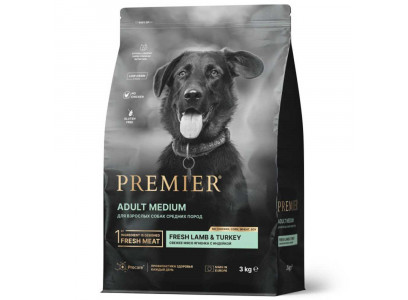 Сухой Корм Premier (Премьер) Dog Adult Medium Lamb&Turkey Для Собак Средних Пород Ягненок и Индейка 3кг 1492  