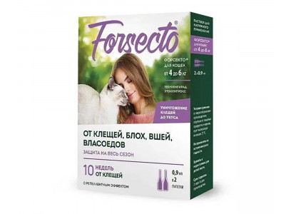 Капли Forsecto (Форсекто) Для Кошек От 4 До 6кг 0,9мл 