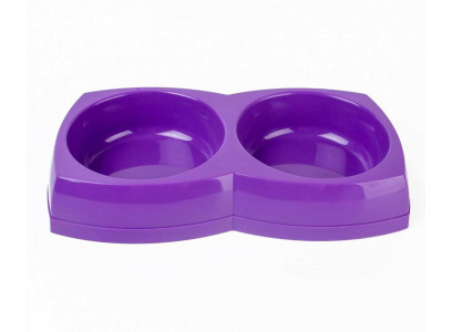 Миска Зооник Пластик Прямоугольная Двойная 0,35л 15027