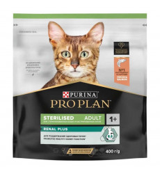 Сухой Корм Pro Plan (ПроПлан) Для Кастрированных Котов и Стерилизованных Кошек Для Поддержания Здоровья Почек Лосось Renal Plus Sterilised 400г