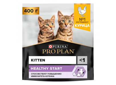 Сухой Корм Pro Plan (ПроПлан) Для Котят Курица Kitten Chicken Healthy Start 400г 